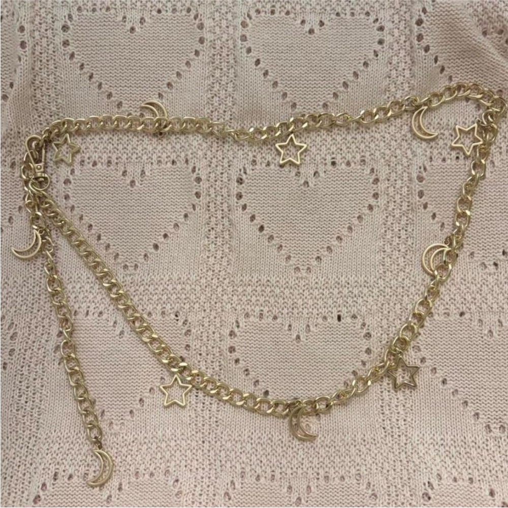 Gold Celestial Moon and Star Belt